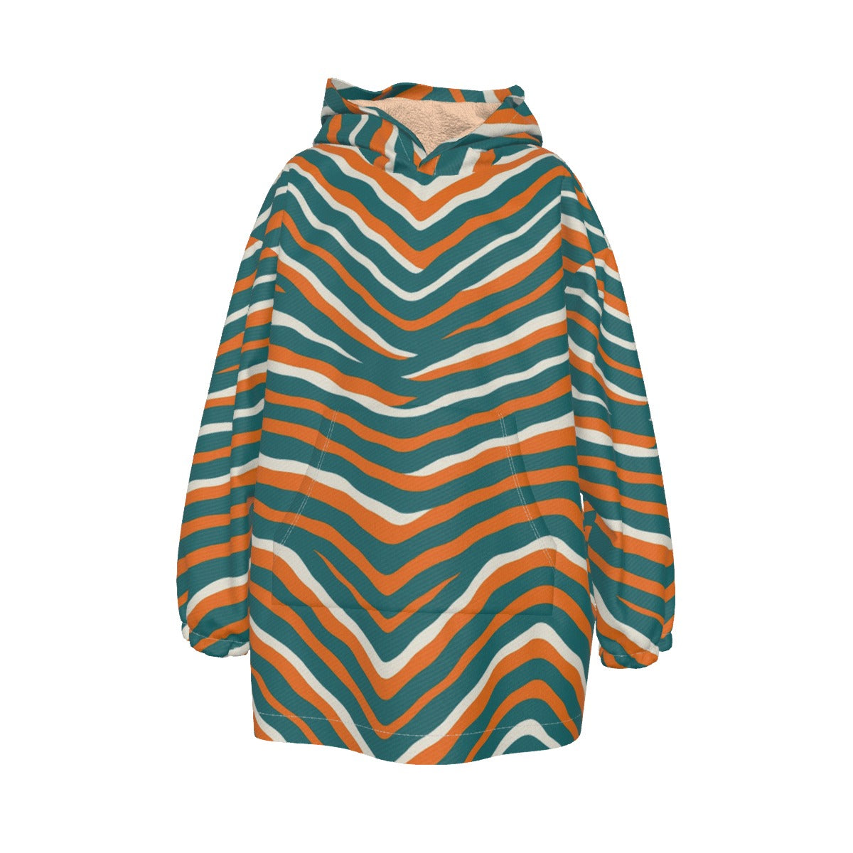 Miami Football Game Day All-Over Print Kid's Sherpa Fleece Hoodie Blanket