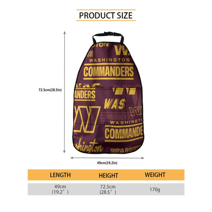 Washington Commanders Car Seat Back Storage Bag