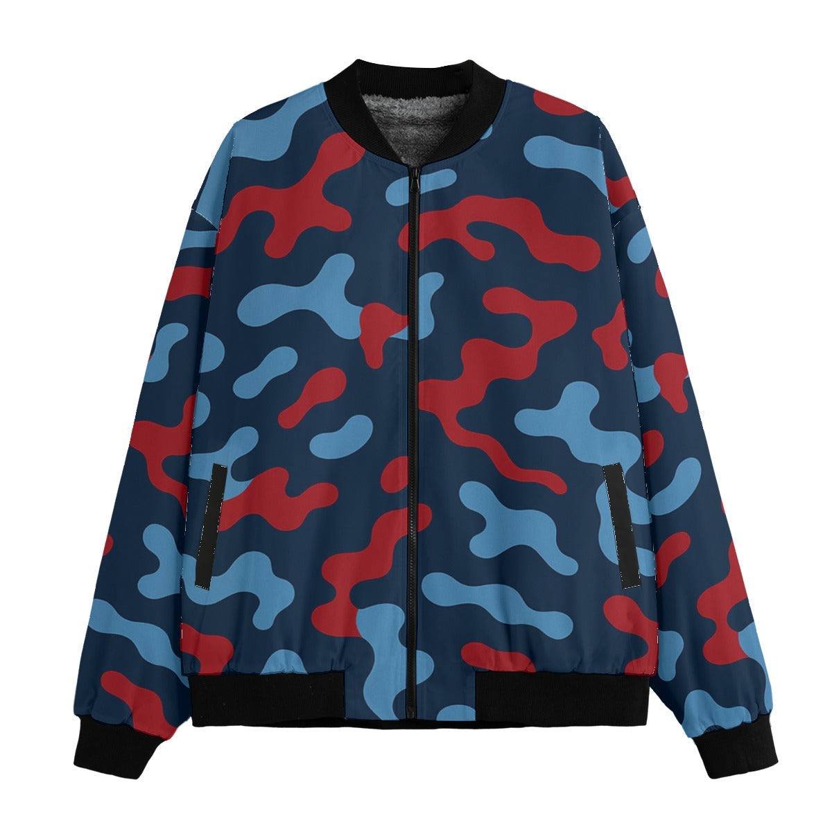 Tennessee Titans Camo Fleece Bomber Jacket – Navy, Light Blue and Red NFL Streetwear