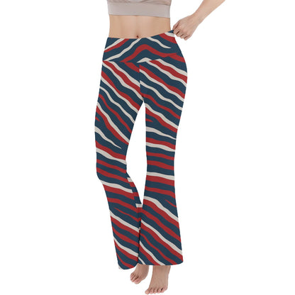 New England Football Game Day All-Over Print Women's Reversible High-Waisted Yoga Pants