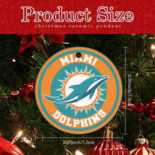 Miami Football Game Day Christmas Round Ornaments For The USA （6pcs）
