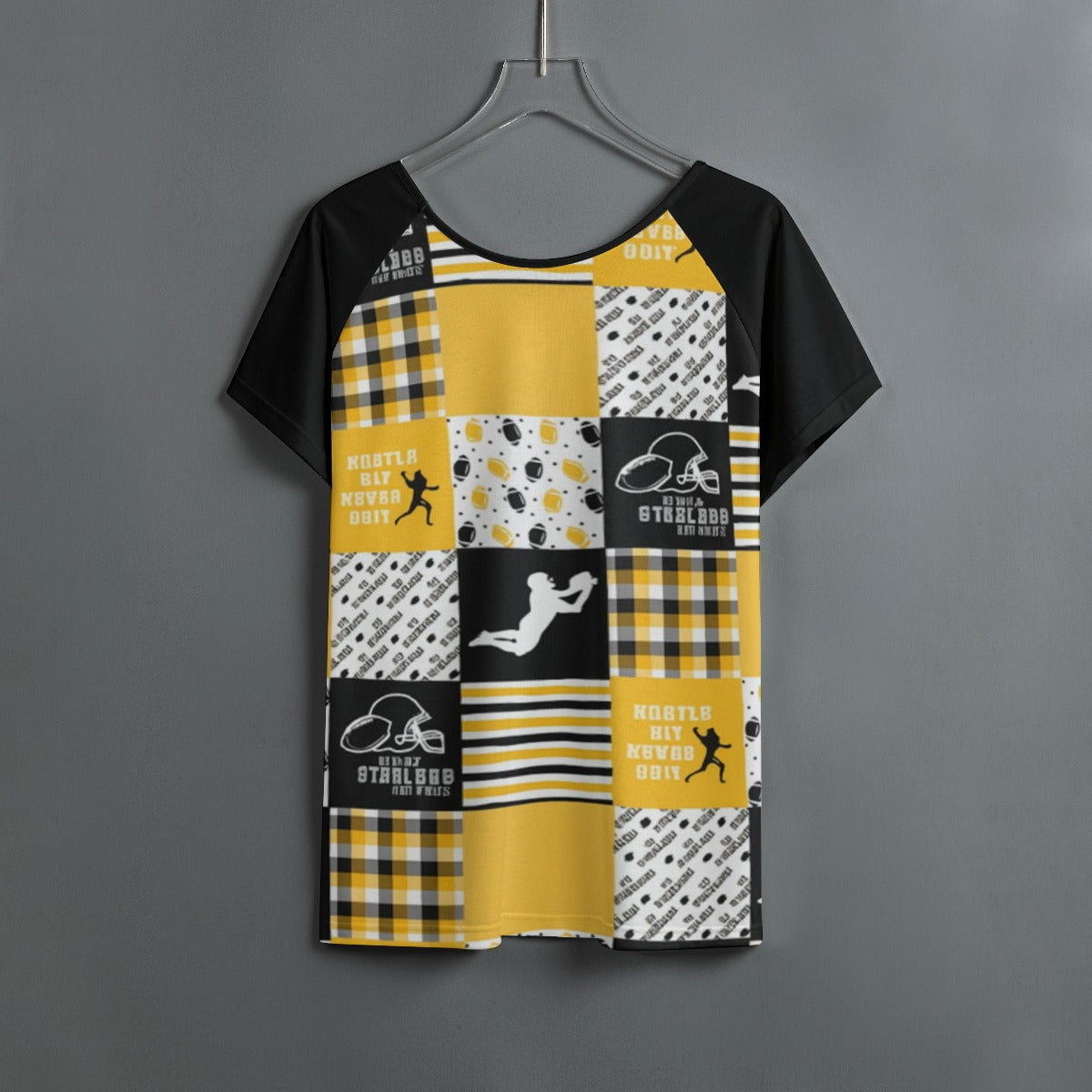 All-Over Print Women's Round Neck T-shirt With Raglan Sleeve
