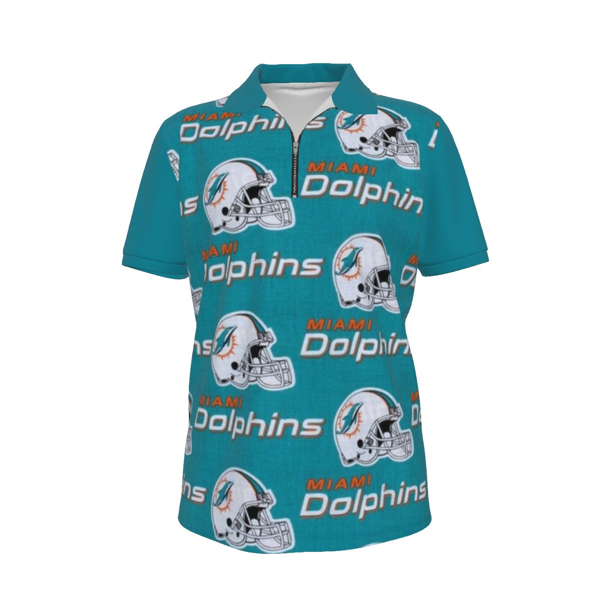 Miami Football Game Day All-over Print Men's Polo Shirt with  Zipper