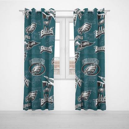 Philadelphia Football Game Day Grommet Curtains (Large Size)