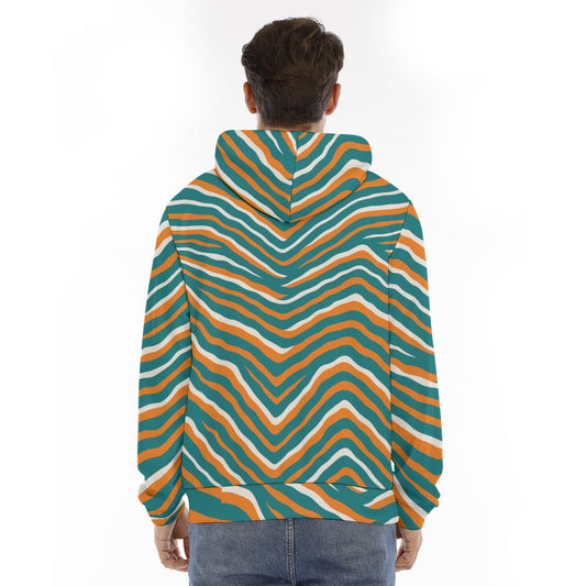 Miami Football Game Day All-Over Print Men's Hoodie With Placket Double Zipper