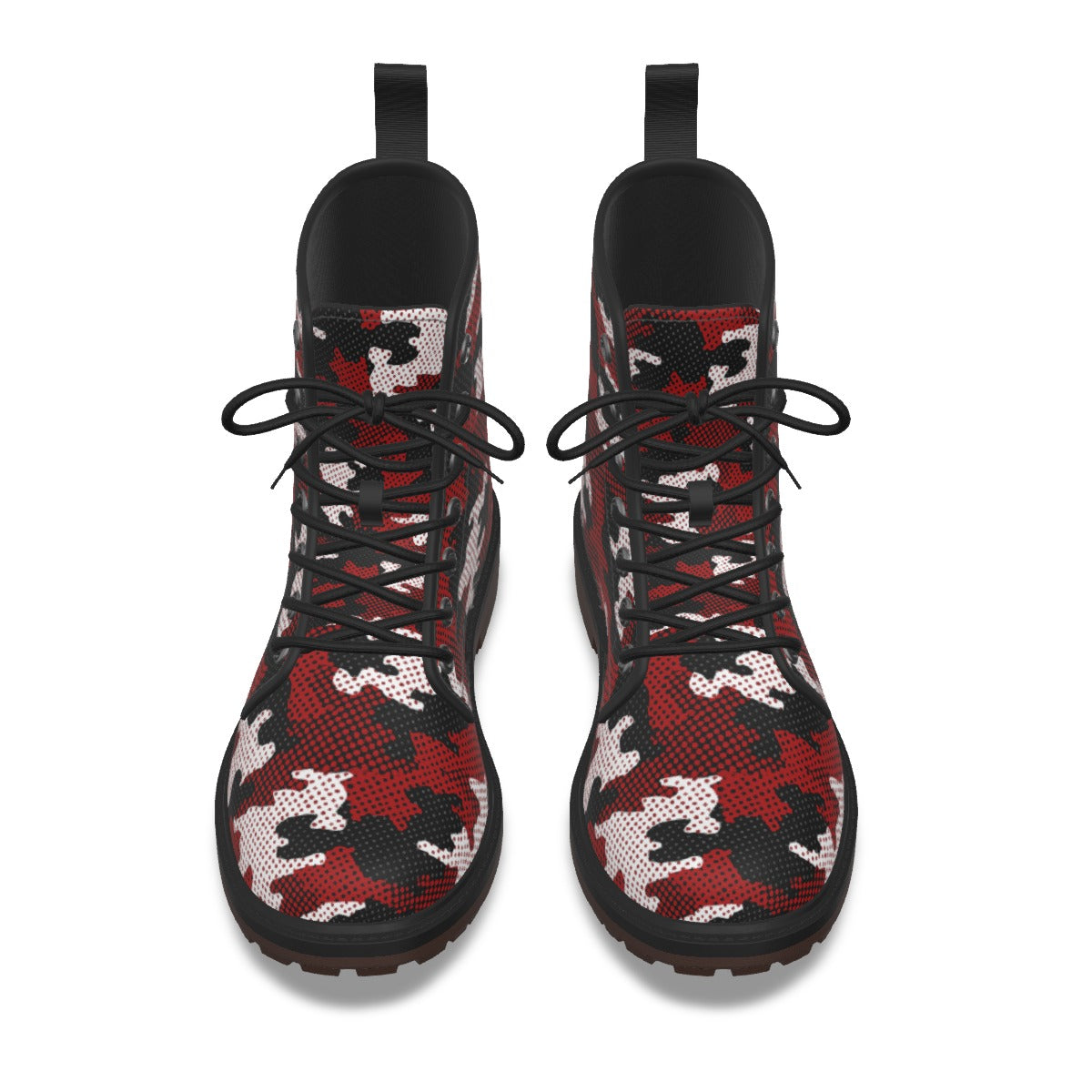 Urban Legend Wisconsin Madison Red and White Camo Martin Short Boots – Badgers-Inspired Streetwear f