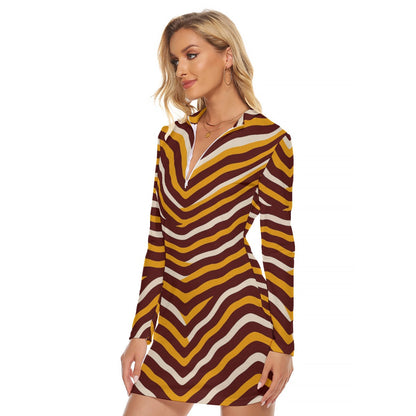 Washington Commanders Women's Zip Front Tight Dress