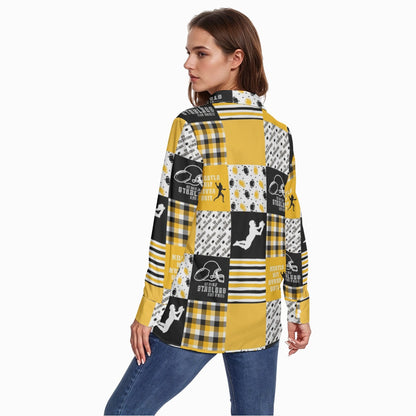 All-Over Print Women's Comfort Shirt With Button|125GSM Cotton