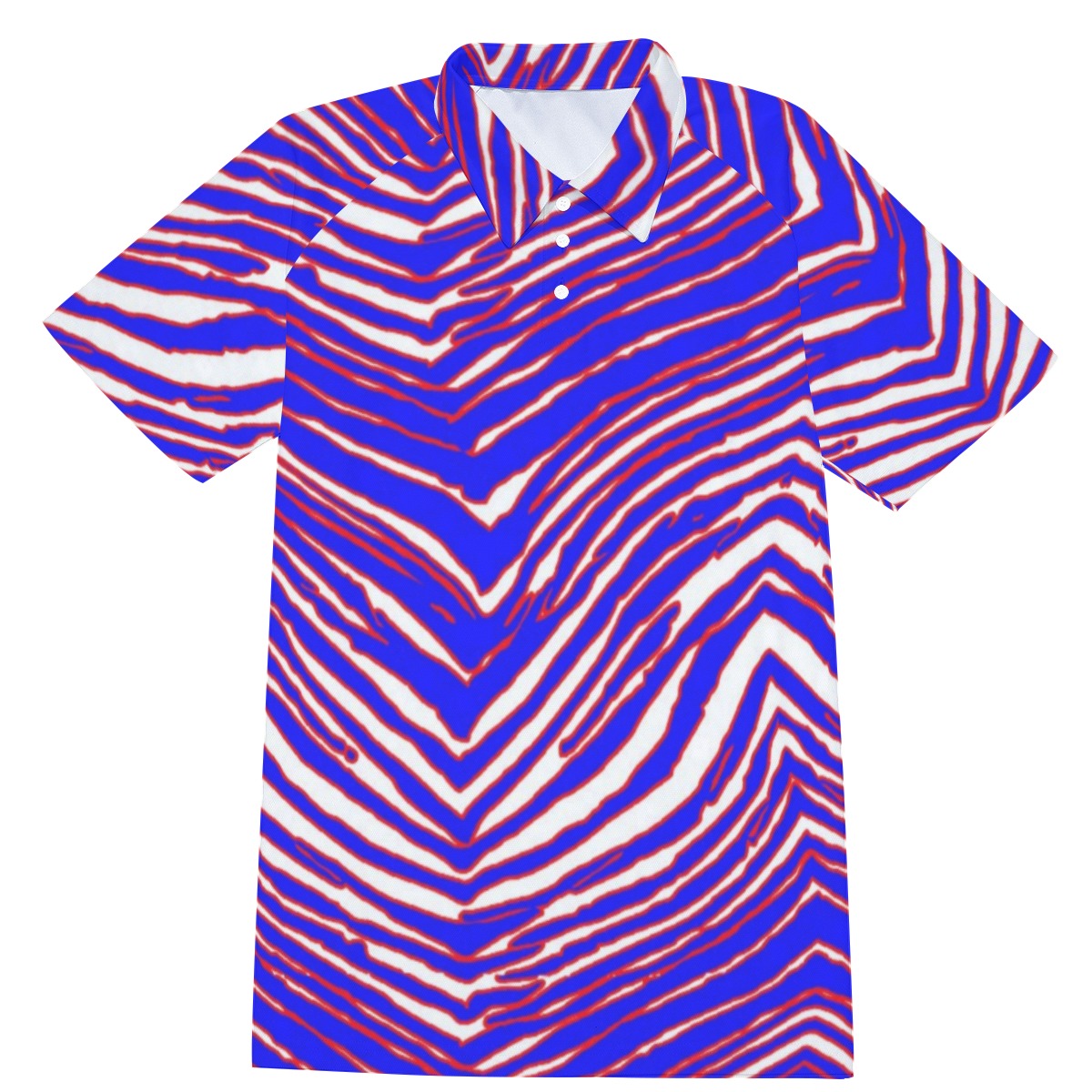 Buffalo Bills Zubaz Men's Short Sleeve Polo Shirt With Button Closure