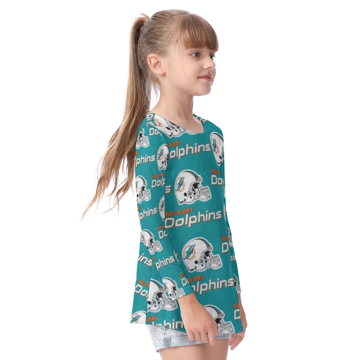 Miami Football Game Day All-Over Print Kid's Long Sleeve O-neck T-shirt