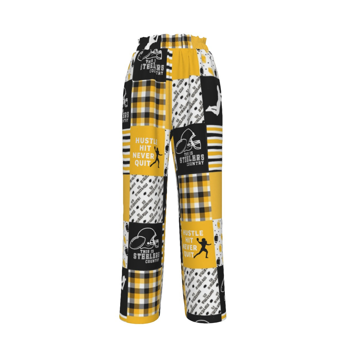 All-Over Print Women's Faux Silk Wide-Leg Pants
