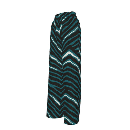Philadelphia Football Game Day All-Over Print Women's Faux Silk Wide-Leg Pants