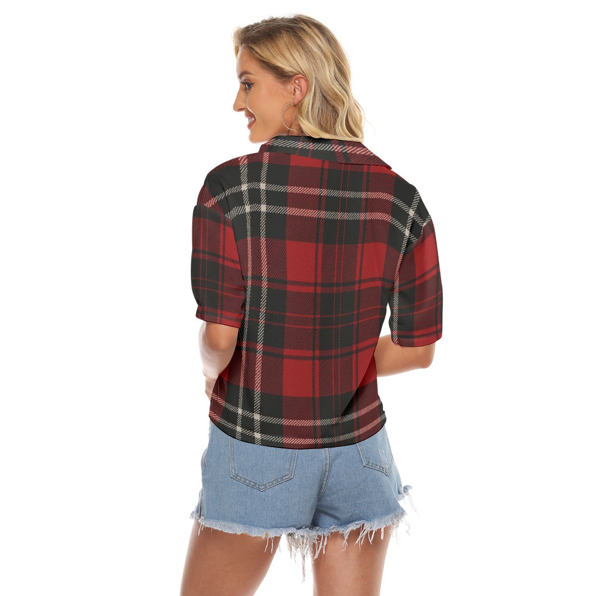 Urban Legend Georgia Bulldogs Tartan Plaid Women's V-Neck Shirt – Red and Black College Heritage wit