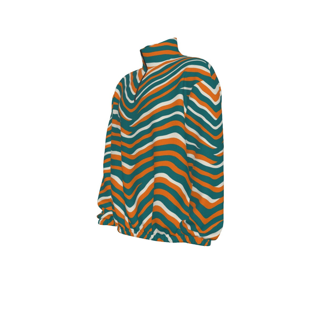 Miami Football Game Day All-Over Print Unisex Turtleneck Zippered Sweatshirt