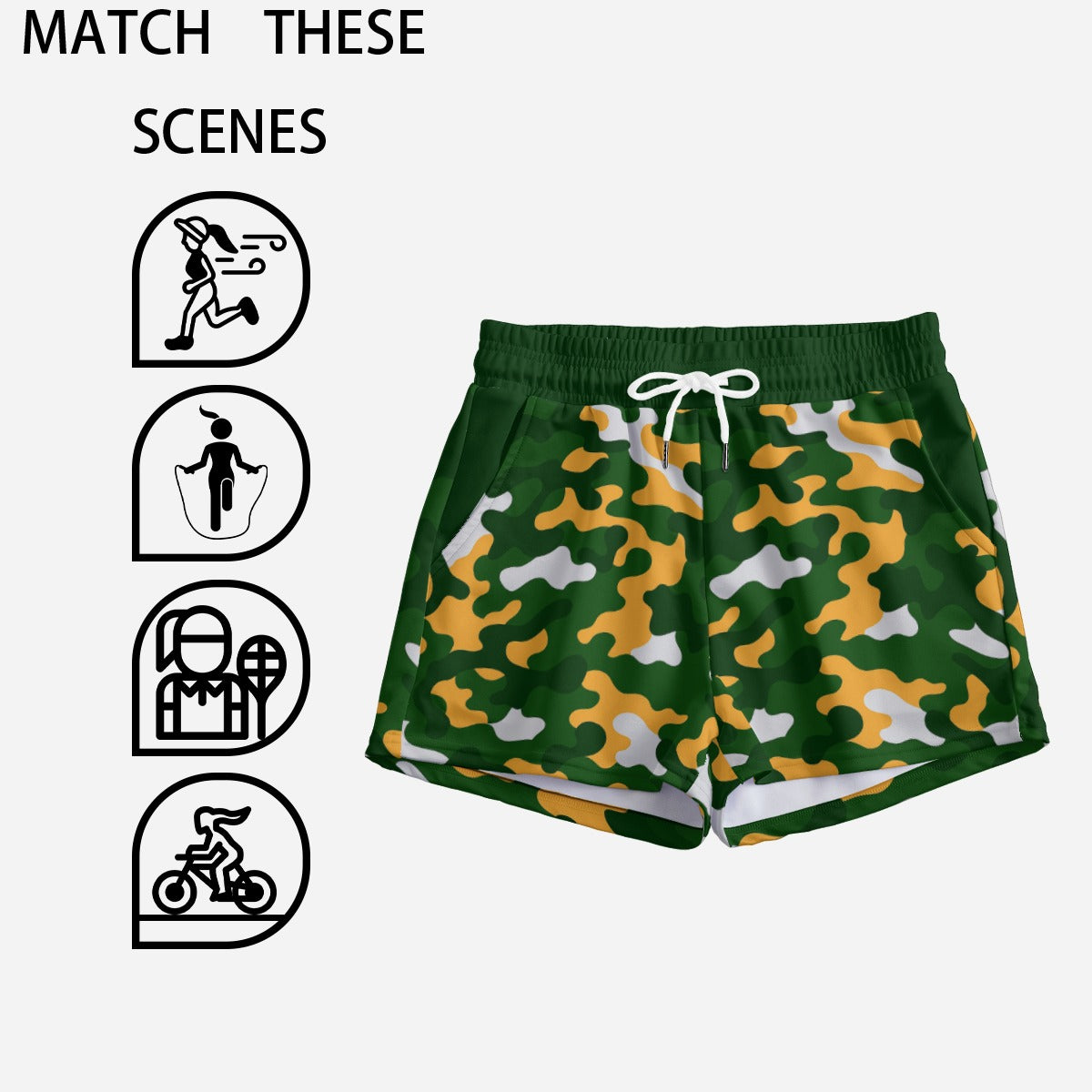 Green Bay Football Game Day All-Over Print Women's Casual Shorts