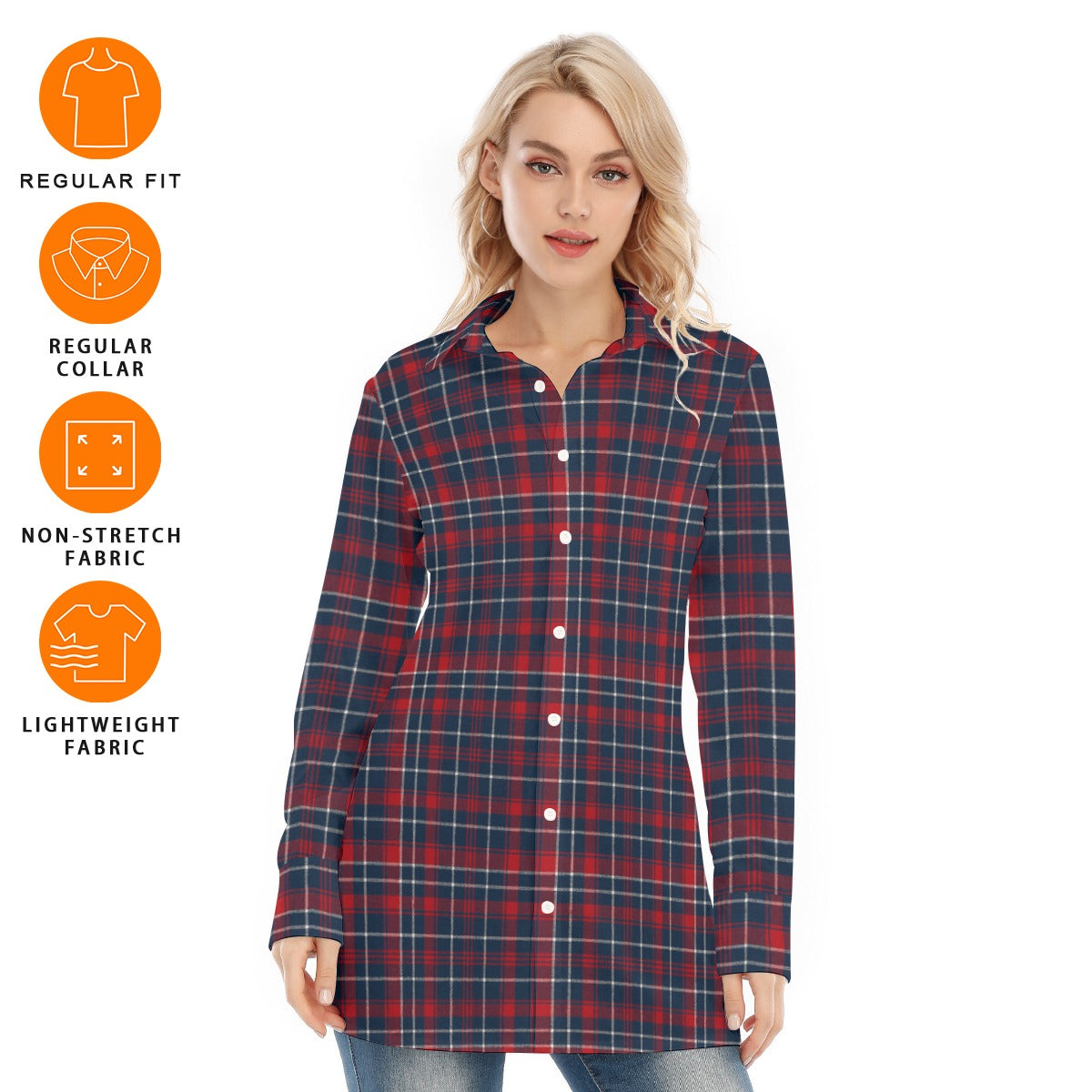 Arizona - Wildcats tartan plaid Women's Long Shirt