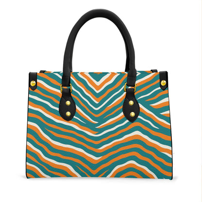 Miami Football Game Day Women's Tote Bag With Black Handle
