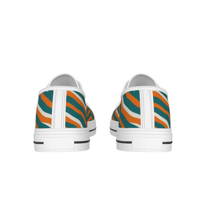 Miami Football Game Day All-over Print Women's White Sole Canvas Shoes