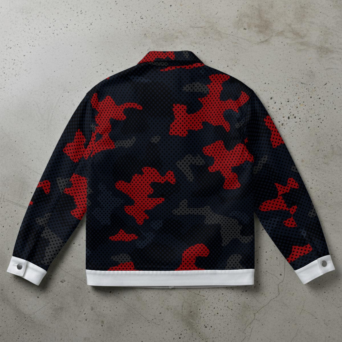 Urban Legend Connecticut Navy Gray Red Camo Unisex Collared Jacket