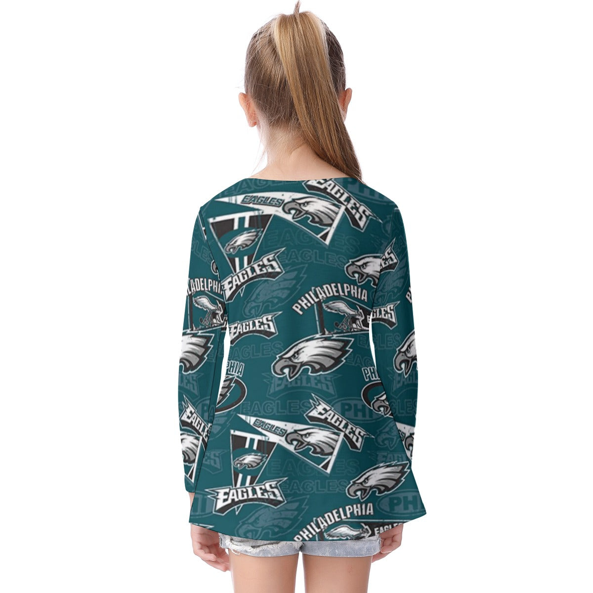 Philadelphia Football Game Day All-Over Print Kid's Long Sleeve O-neck T-shirt