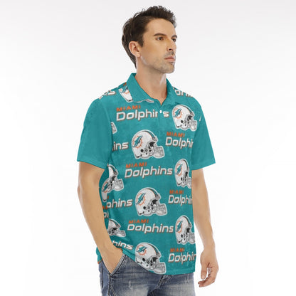 Miami Football Game Day All-Over Print Men's Polo Shirt | Velvet