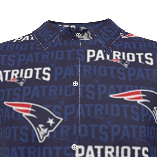 New England Football Game Day All-Over Print Men's Imitation Silk Short-Sleeved Shirt