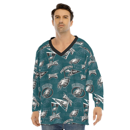 Philadelphia Football Game Day All-Over Print Men's V-neck Ice Hockey Jersey