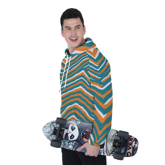 Miami Football Game Day All-Over Print Men's Heavy Fleece Raglan Hoodie