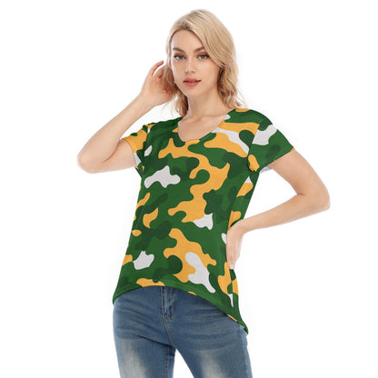 Green Bay Football Game Day All-Over Print Women's V-neck Short Sleeve T-shirt