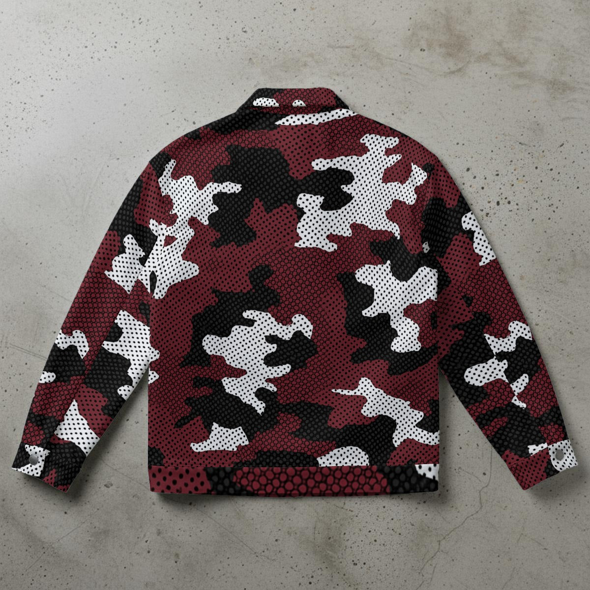 Urban Legend Texas  Maroon White Camo Unisex Collared Jacket