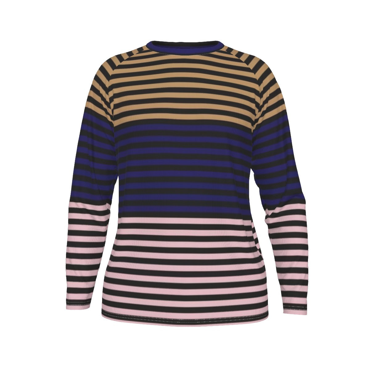 Multicolored striped sweater on a white background