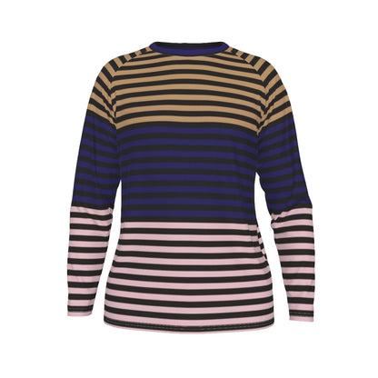Multicolored striped sweater on a white background