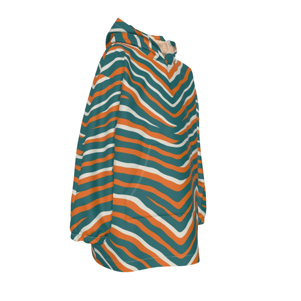 Miami Football Game Day All-Over Print Kid's Sherpa Fleece Hoodie Blanket