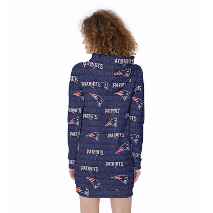 New England Football Game Day All-Over Print Women's Long Hoodie
