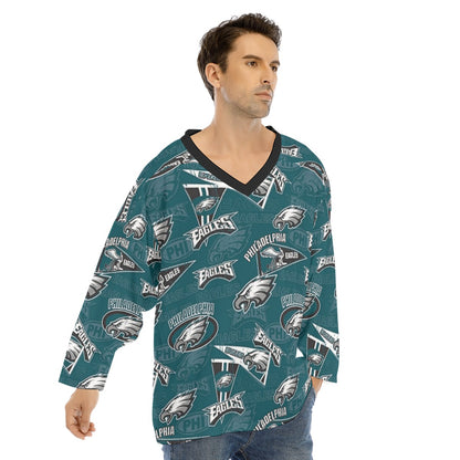 Philadelphia Football Game Day All-Over Print Men's V-neck Ice Hockey Jersey