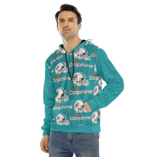 Miami Football Game Day All-Over Print Men's Pullover Hoodie | Velvet