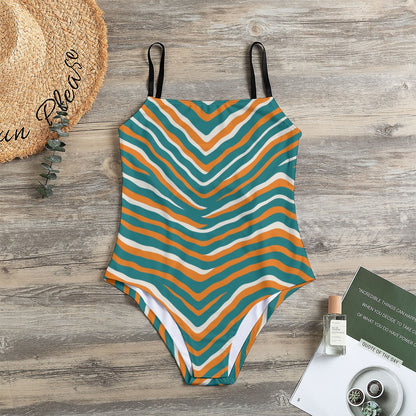 Miami Football Game Day All-Over Print Women's Halter Strap Swimsuit