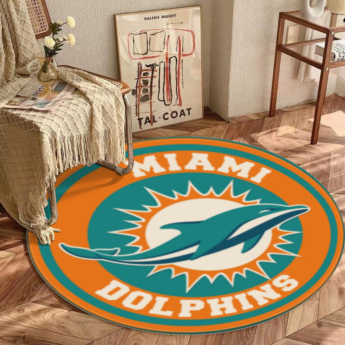 Miami Football Game Day Foldable round mat