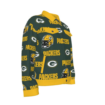 Green Bay Football Game Day All-Over Print Unisex Lapel Jacket | 245GSM Cotton