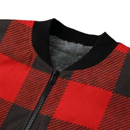 Rob Roy – big red and black simple and iconic tartan Fleece Bomber Jacket