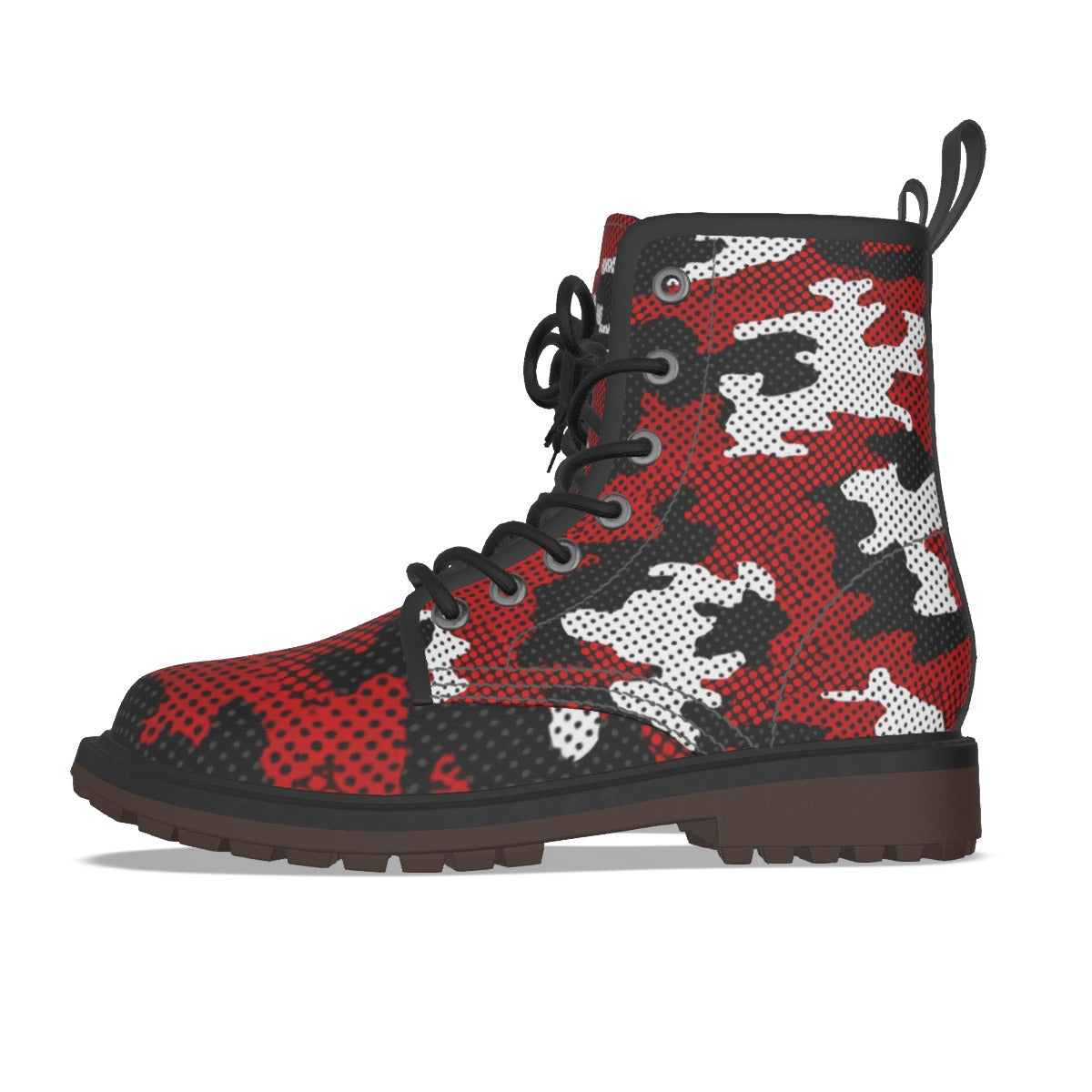 Urban Legend Cincinnati Red and Black Camo Martin Short Boots – Fierce Bearcats-Inspired Streetwear