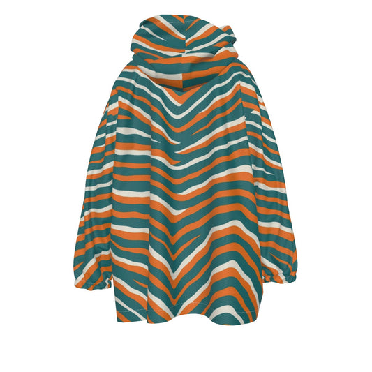 Miami Football Game Day All-Over Print Kid's Sherpa Fleece Hoodie Blanket