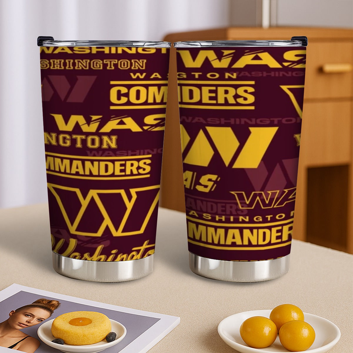 Washington Commanders Custom 20OZ Tumbler With Sliding Lid For The USA