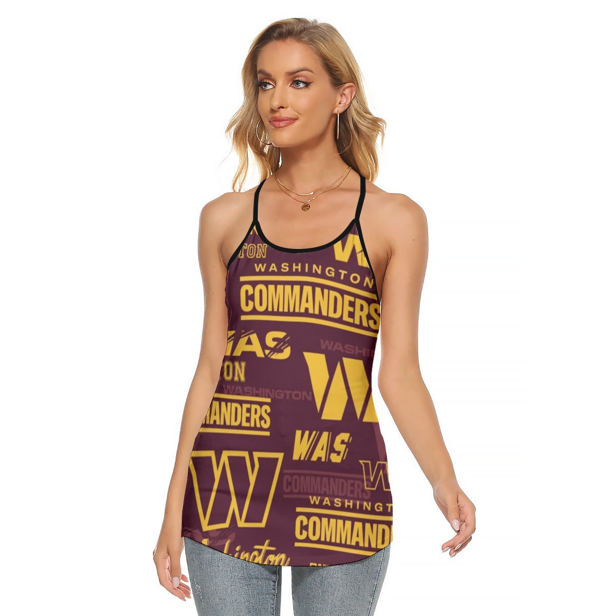 Washington Commanders Women's Criss-Cross Open Back Tank Top