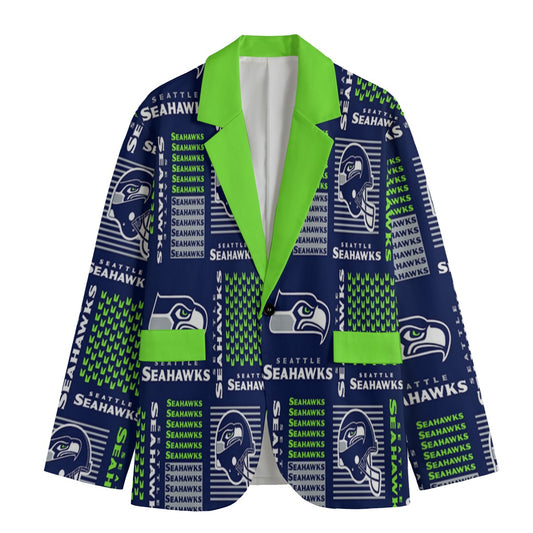 Seattle Seahawks suit Flat Lapel Collar Blazer