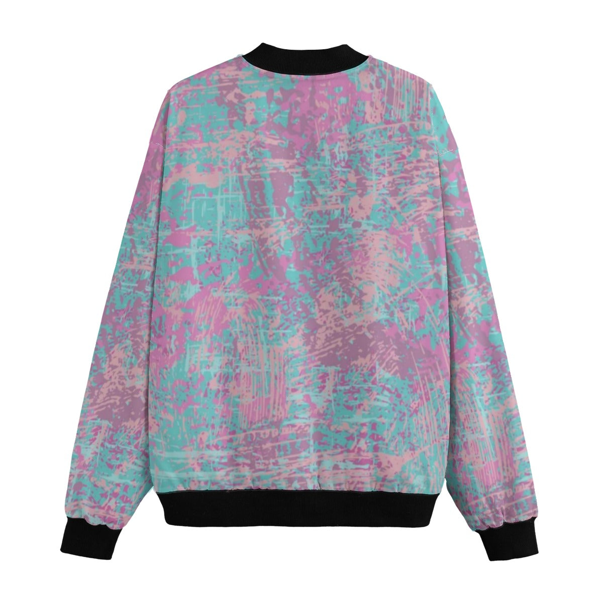 Graffiti Explosion Pink-Grunge Shabby Seamless Fleece Bomber Jacket – Urban Streetwear Style