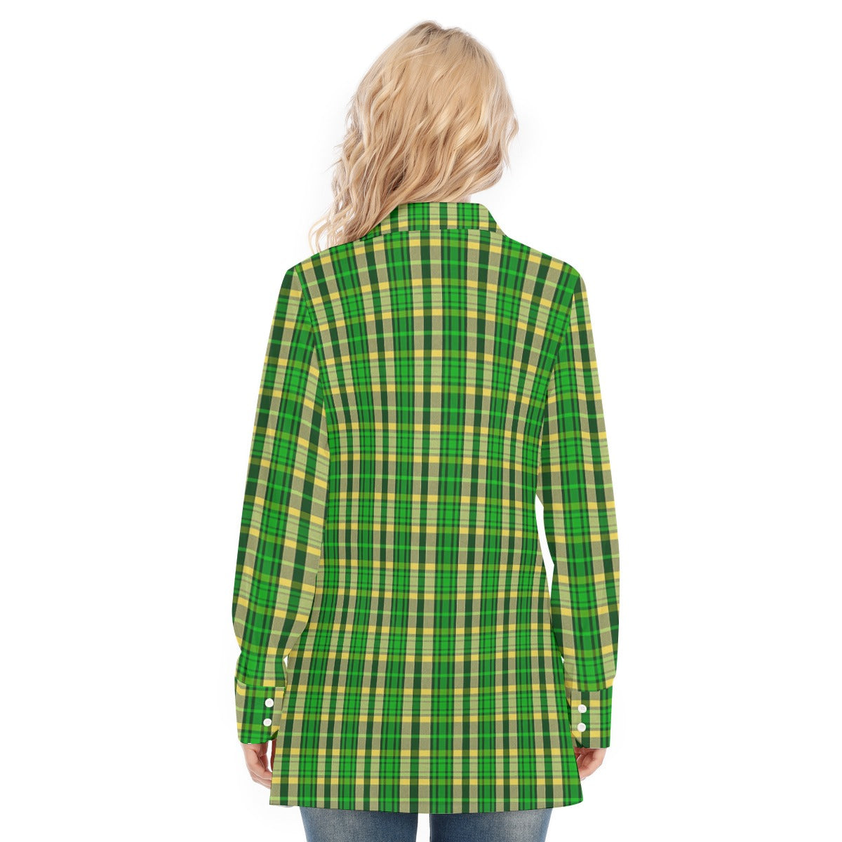 Oregon Tartan Plaid Ducks Women's Long Shirt |115GSM Cotton poplin