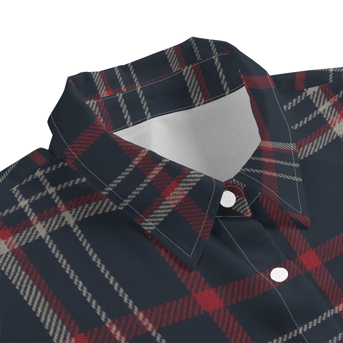 Connecticut tartan plaid Women's Chiffon Shirt With Elbow Sleeve