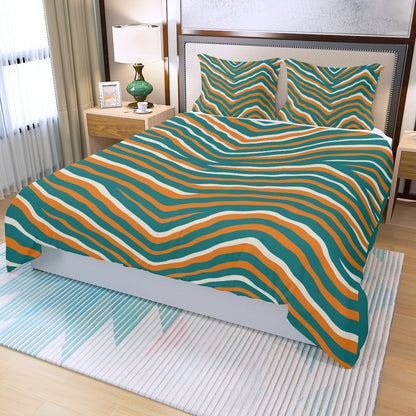 Miami Football Game Day Three Piece Duvet Cover Set | Widened