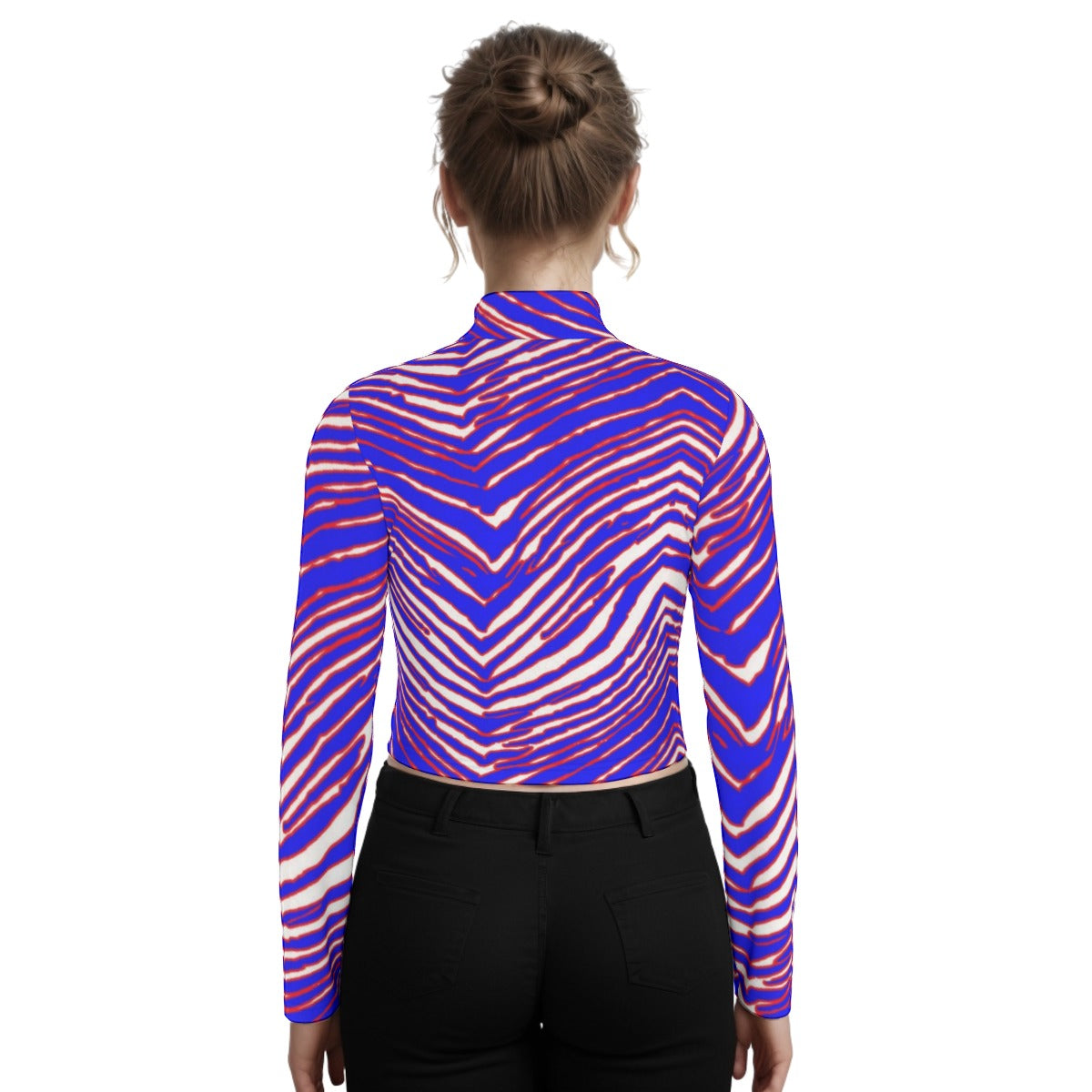 Eco-Friendly Buffalo Bills Zubaz Women's Turtleneck T-shirt With Long Sleeve